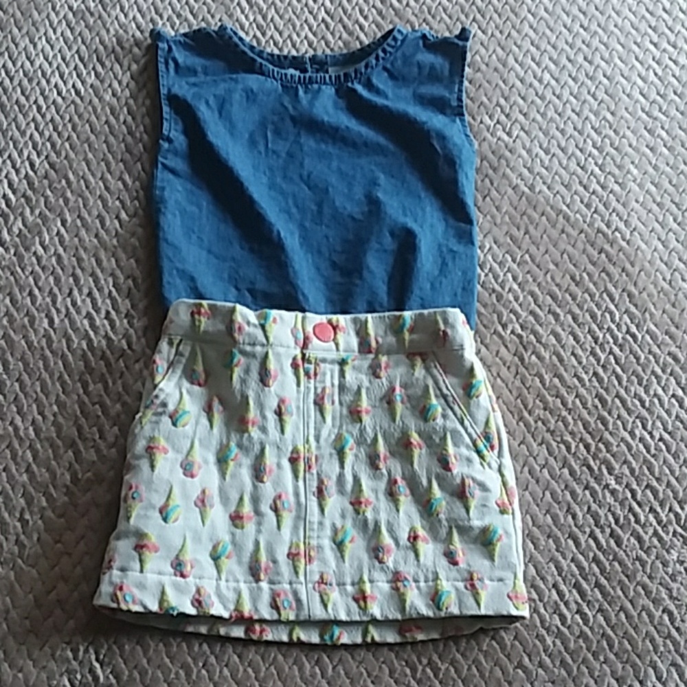 Skirt and Jean shirt